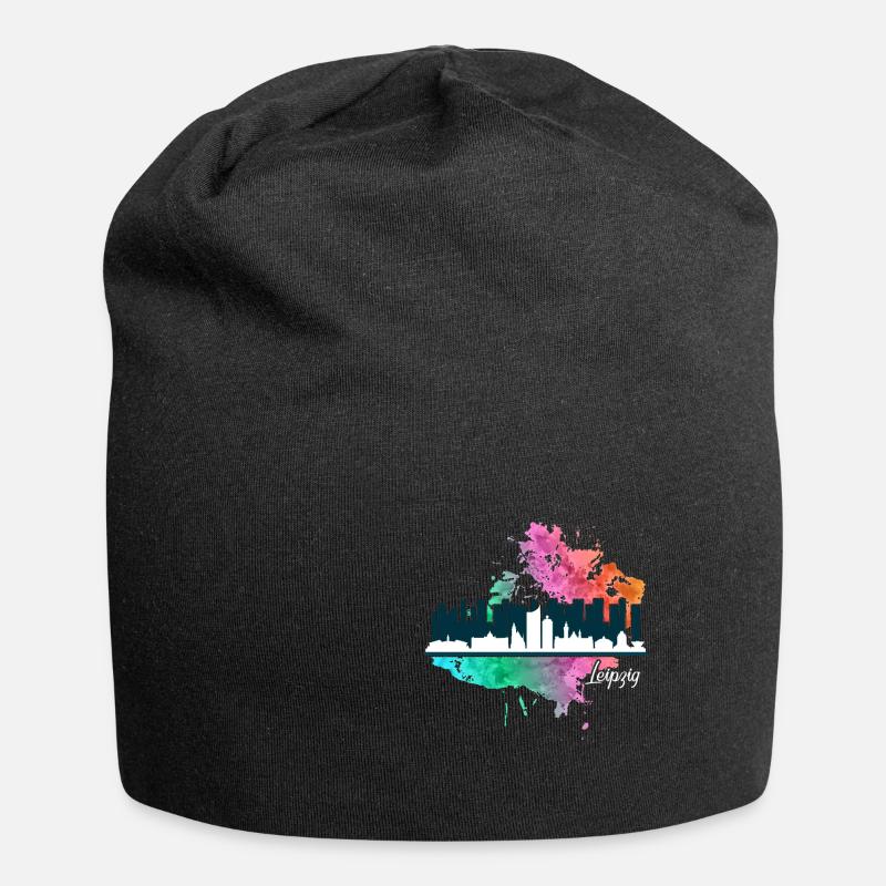 Leipzig - Jersey-Beanie - Schwarz
