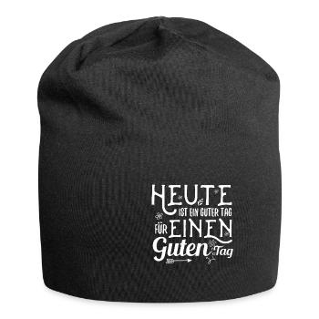 lustiger Spruch - Jersey-Beanie - Schwarz - Vorne
