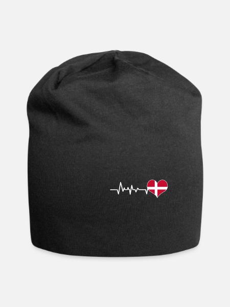 Dänemark - Jersey-Beanie - Schwarz