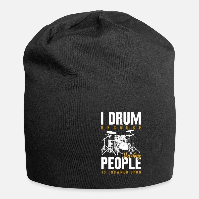 Drums drummer drummer gift - Jersey Beanie - black