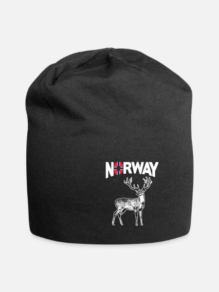 Norwegen - Jersey-Beanie - Schwarz