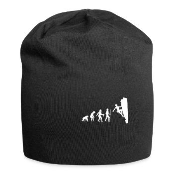 Klettern Bouldern Sportklettern Berge Geschenk - Jersey-Beanie - Schwarz - Vorne