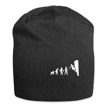 Klettern Bouldern Sportklettern Berge Geschenk - Jersey-Beanie - Anthrazit - Vorne