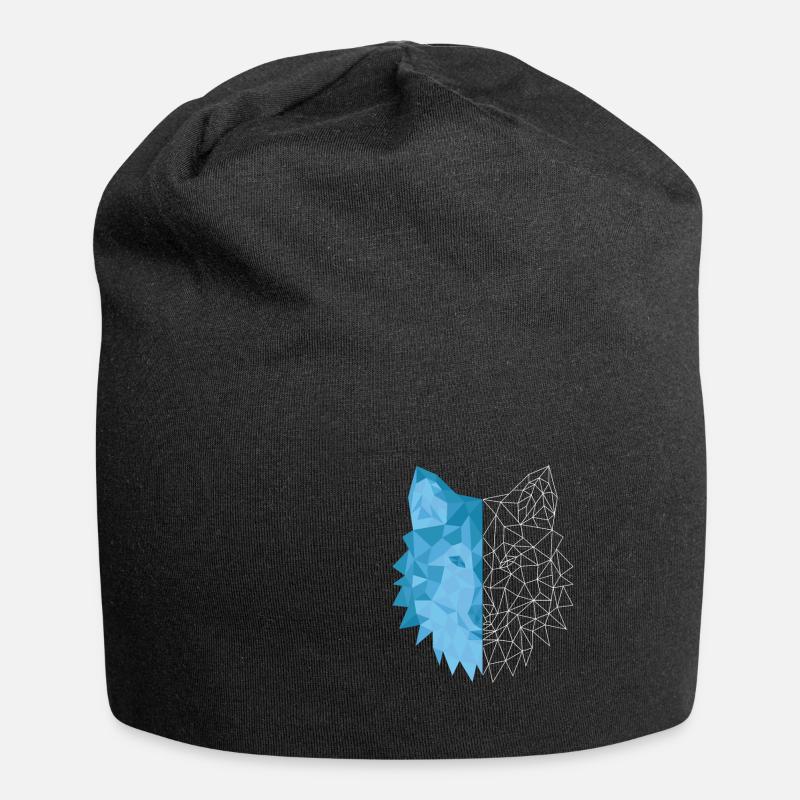 Wolf - Jersey-Beanie - Schwarz