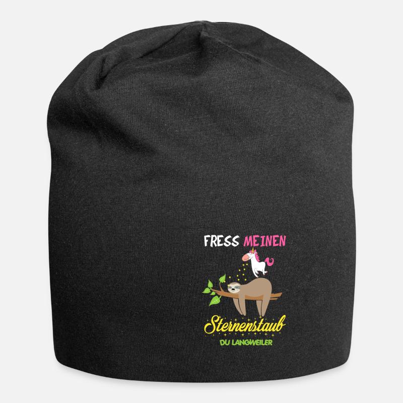 Faultier - Jersey-Beanie - Schwarz