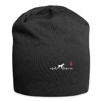Wein - Jersey-Beanie - Schwarz - Vorne