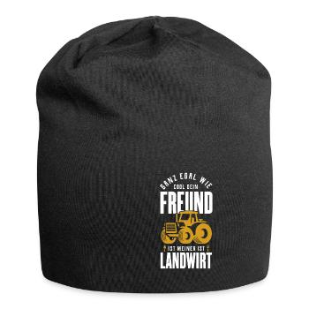 Boyfriend girlfriend couple farmer farmer gift birth - Jersey Beanie - black - Front