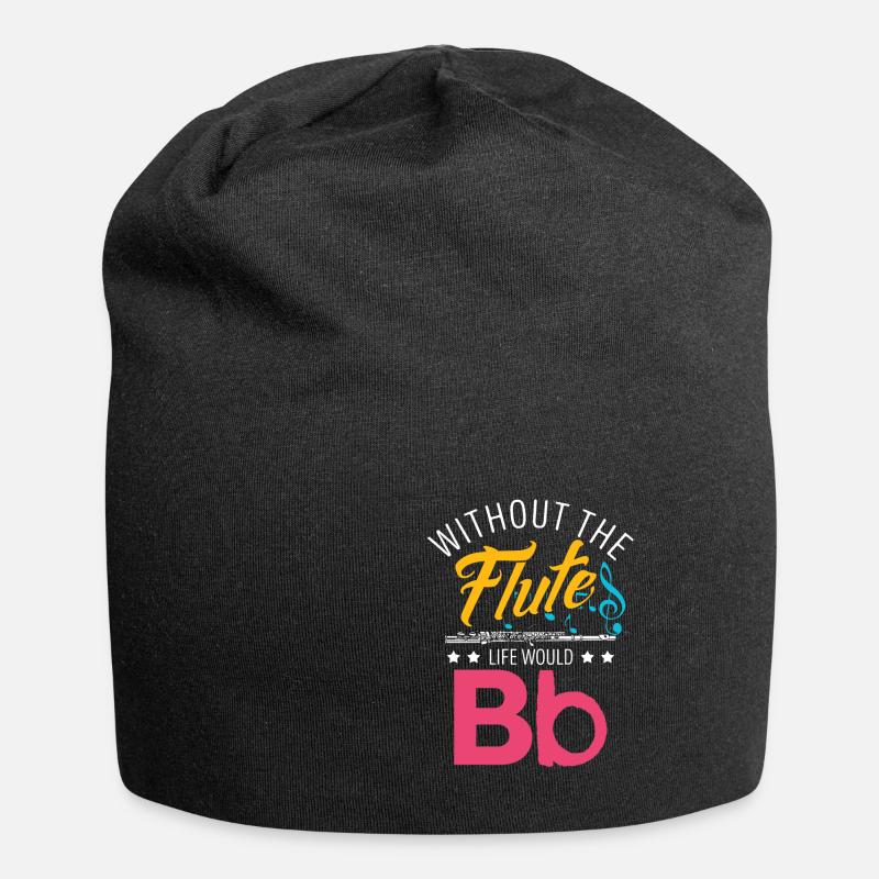 Querflöte - Jersey-Beanie - Schwarz