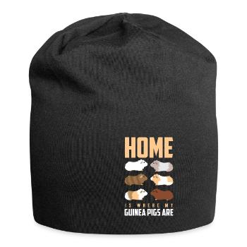 Meerschweinchen - Jersey-Beanie - Schwarz - Vorne