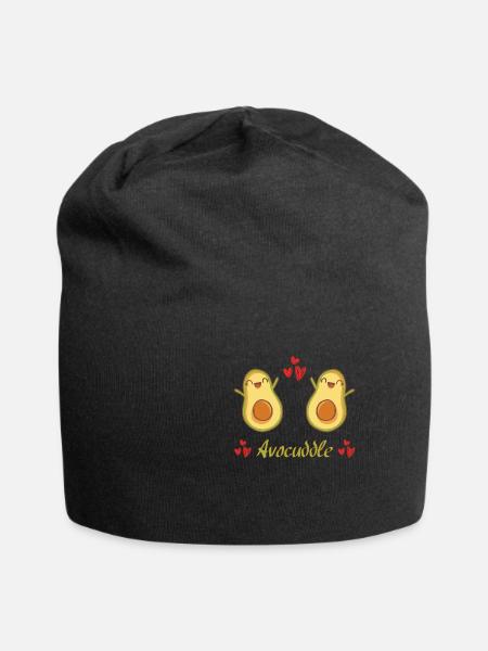 Avocado Avocuddle Vegan Gemüse Geschenkidee - Jersey-Beanie - Schwarz