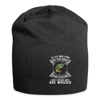 Angeln Angler Jesus Fischer Fischen Geschenkidee - Jersey-Beanie - Schwarz - Vorne