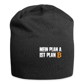 Mein Plan A ist Plan B - Bitcoin - Jersey-Beanie - Schwarz - Vorne