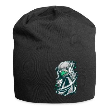 Anime - Jersey-Beanie - Schwarz - Vorne