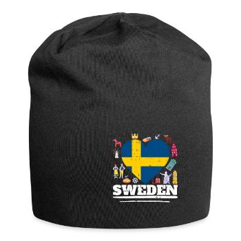 Schweden - Jersey-Beanie - Schwarz - Vorne
