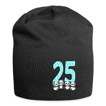 25. Geburtstag - Jersey-Beanie - Schwarz - Vorne