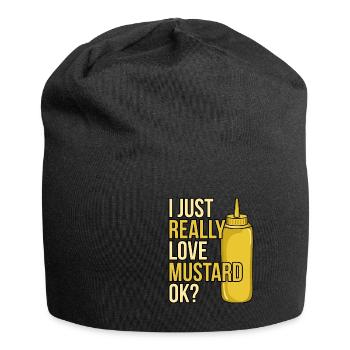 Mustard Sauce Bottle Gift - Jersey Beanie - black - Front