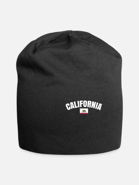 Kalifornien - Jersey-Beanie - Schwarz