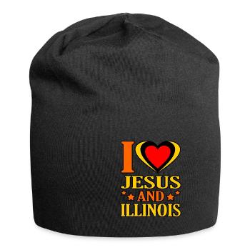 Ich Liebe Jesus Und Illinois Geschenk - Jersey-Beanie - Schwarz - Vorne