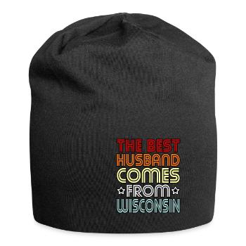 Meilleur mari wisconsin cadeau - Bonnet en jersey - noir - Devant