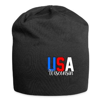 Usa Wisconsin Geschenk - Jersey-Beanie - Schwarz - Vorne