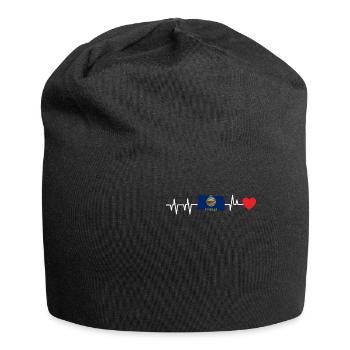 Kansas heartbeat gift - Jersey Beanie - black - Front