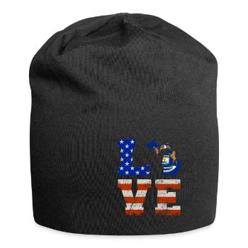 Cher cadeau du drapeau Michigan Us - Bonnet en jersey - noir - Devant
