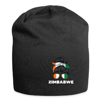 Simbabwe Mädchen - Jersey-Beanie - Schwarz - Vorne