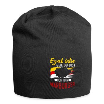 Egal Wie Geil Du Bist Ich Bin Marburger - Jersey-Beanie - Schwarz - Vorne