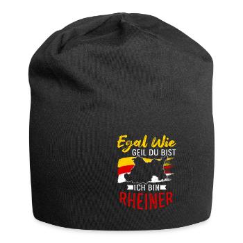 Egal Wie Geil Du Bist Ich Bin Rheiner - Jersey-Beanie - Schwarz - Vorne
