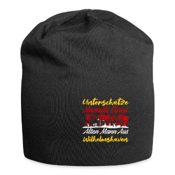 Unterschätze Niemals Einen Alten Mann Aus Wilhelms - Jersey-Beanie - Schwarz - Vorne