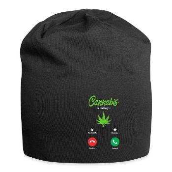 Fumer du cannabis - Bonnet en jersey - noir - Devant