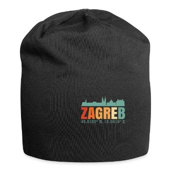 Zagreb Croatie Skyline - Bonnet en jersey - noir - Devant