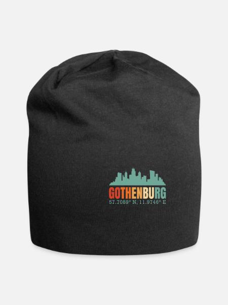 Göteborg Schweden Skyline - Jersey-Beanie - Schwarz
