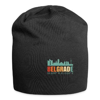 Belgrade Serbia Skyline - Jersey Beanie - black - Front