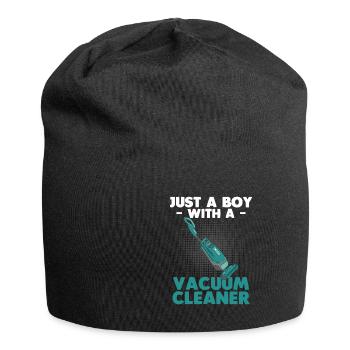 Vacuum cleaner cleaner tidying up housewife - Jersey Beanie - black - Front