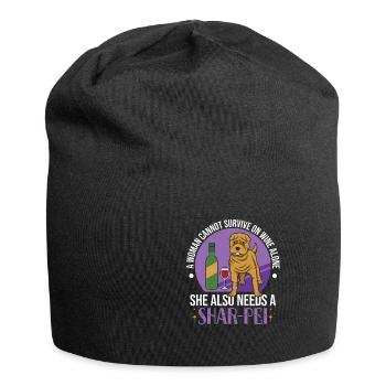Chinese Shar Pei - Jersey-Beanie - Schwarz - Vorne