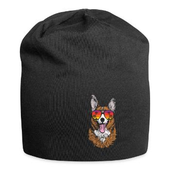 Corgi gallois - Bonnet en jersey - noir - Devant