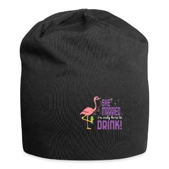 She's getting married I'm just here to drink - Jersey Beanie - black - Front