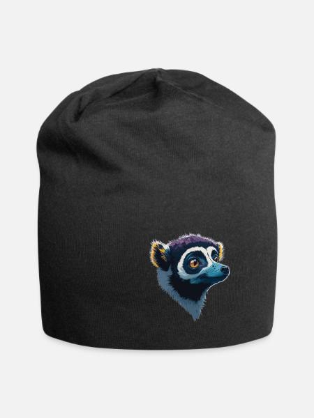 Lemur - Jersey-Beanie - Schwarz