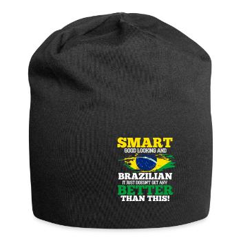 Brasilien - Jersey-Beanie - Schwarz - Vorne