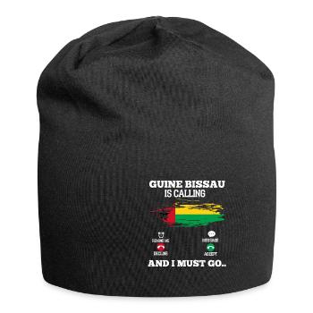Guinée-Bissau - Bonnet en jersey - noir - Devant