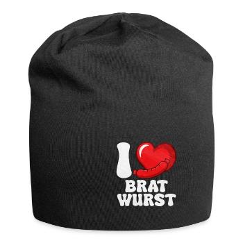 Bratwurst als Geschenk - Jersey-Beanie - Schwarz - Vorne