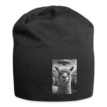Ufo Selfie Alpaka - Jersey-Beanie - Schwarz - Vorne