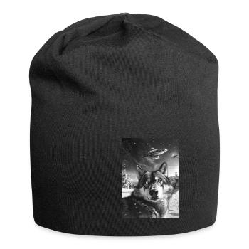 Ufo Selfie Wolf - Jersey-Beanie - Schwarz - Vorne