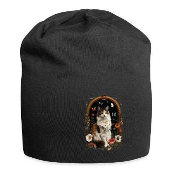 Türkische Van-Katze - Jersey-Beanie - Schwarz - Vorne