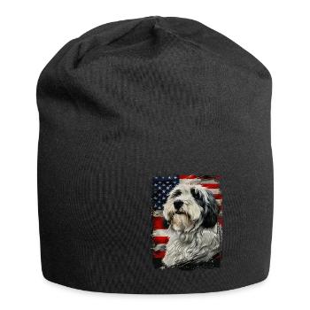 Drapeau américain Bobtail - Bonnet en jersey - noir - Devant