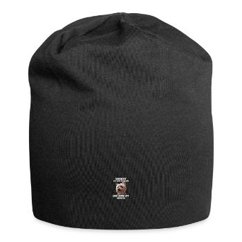 Yorkshire Terrier Vorsicht vor dem Herrchen - Jersey-Beanie - Schwarz - Vorne