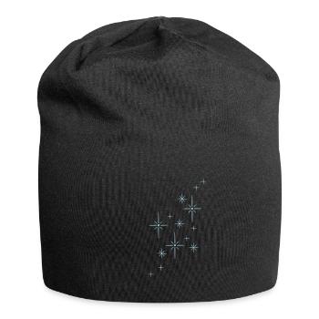 Glitzer Sterne Funkeln - Jersey-Beanie - Schwarz - Vorne