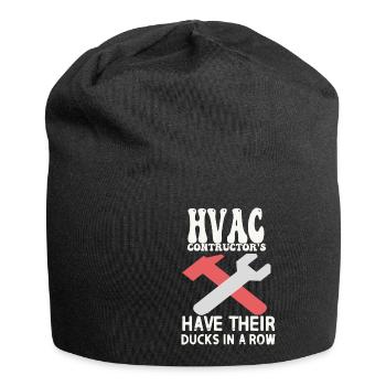 HVAC Contractors haben ihre Kanäle in einer Reihe - Jersey-Beanie - Schwarz - Vorne