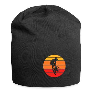 Retro Mountain Bike Racer Gift - Jersey Beanie - black - Front